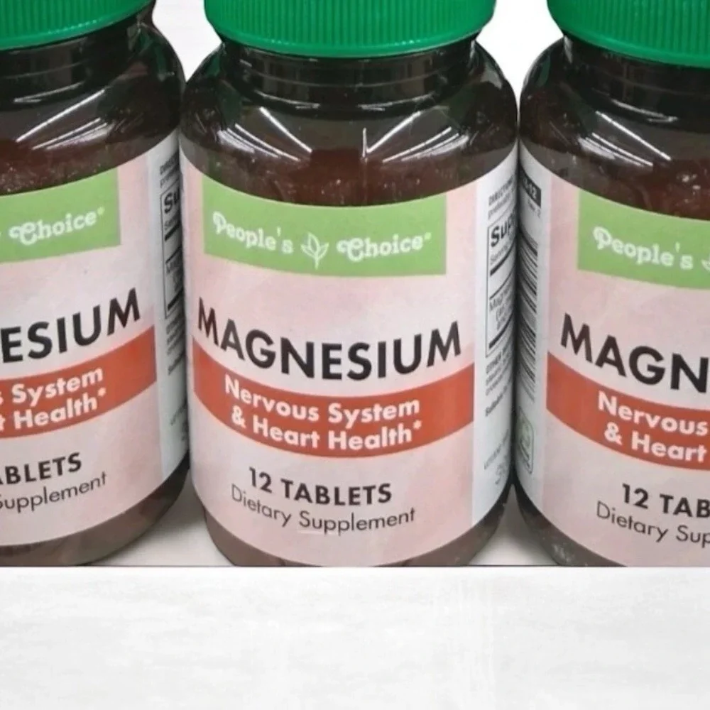 3 X Peoples's choice Magnesium Nervous System & Heart Health 12 Tablets